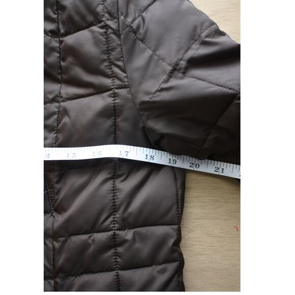 Fleet Street Puffer Knee Length Jacket Zip Up Brown Small Long Sleeve - Picture 12 of 13